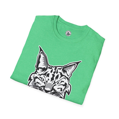 Black and White Bobcat Unisex T-Shirt.