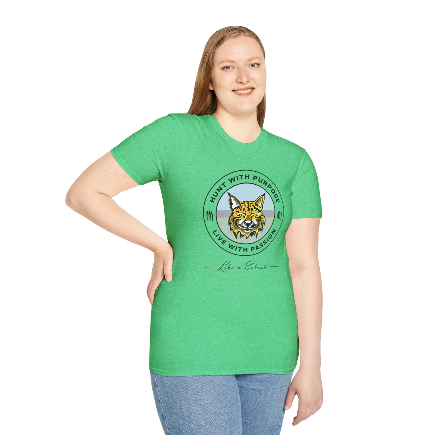 Bobcat Unisex T-Shirt "HUNT WITH PURPOSE" "LIVE WITH PASSION"