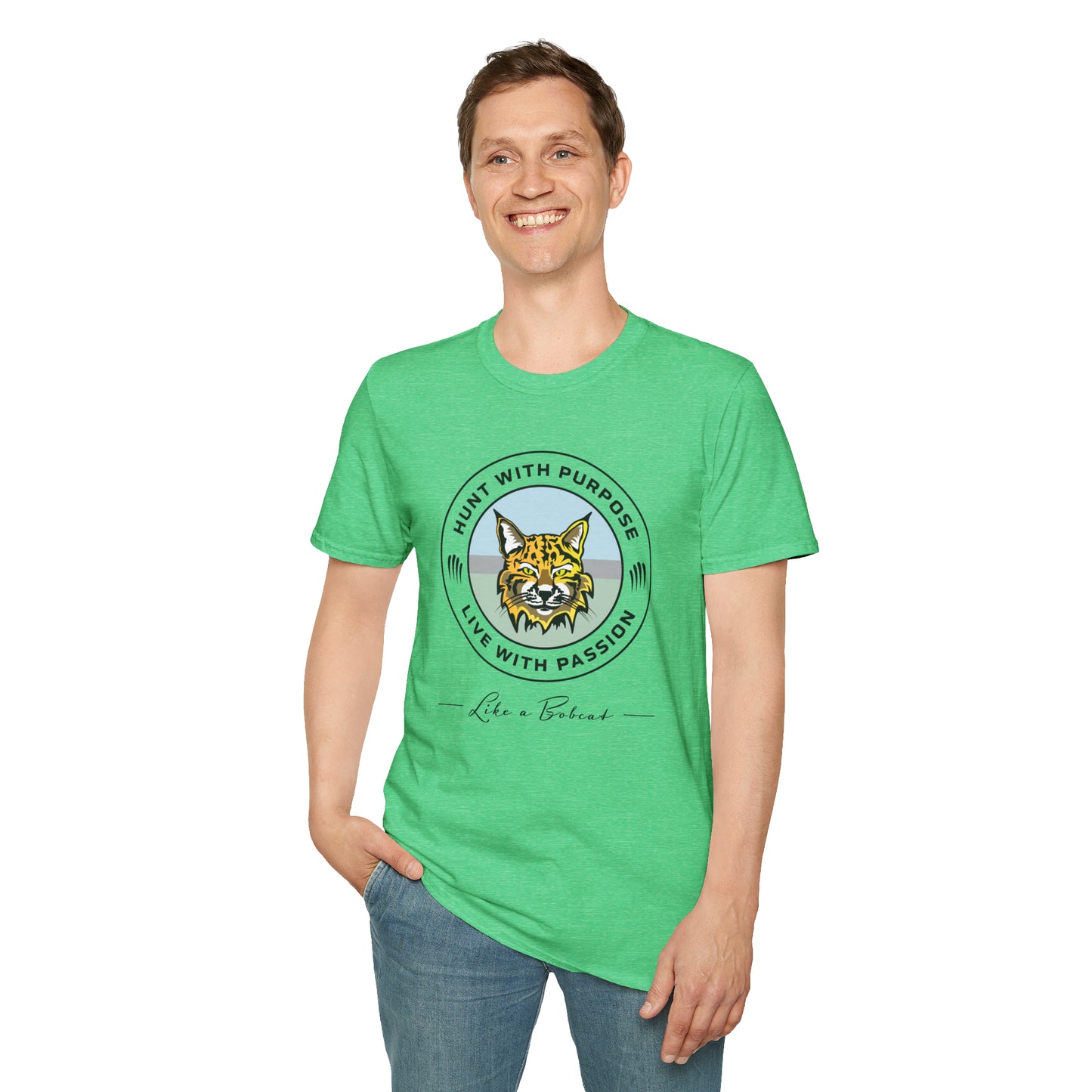 Bobcat Unisex T-Shirt "HUNT WITH PURPOSE" "LIVE WITH PASSION"