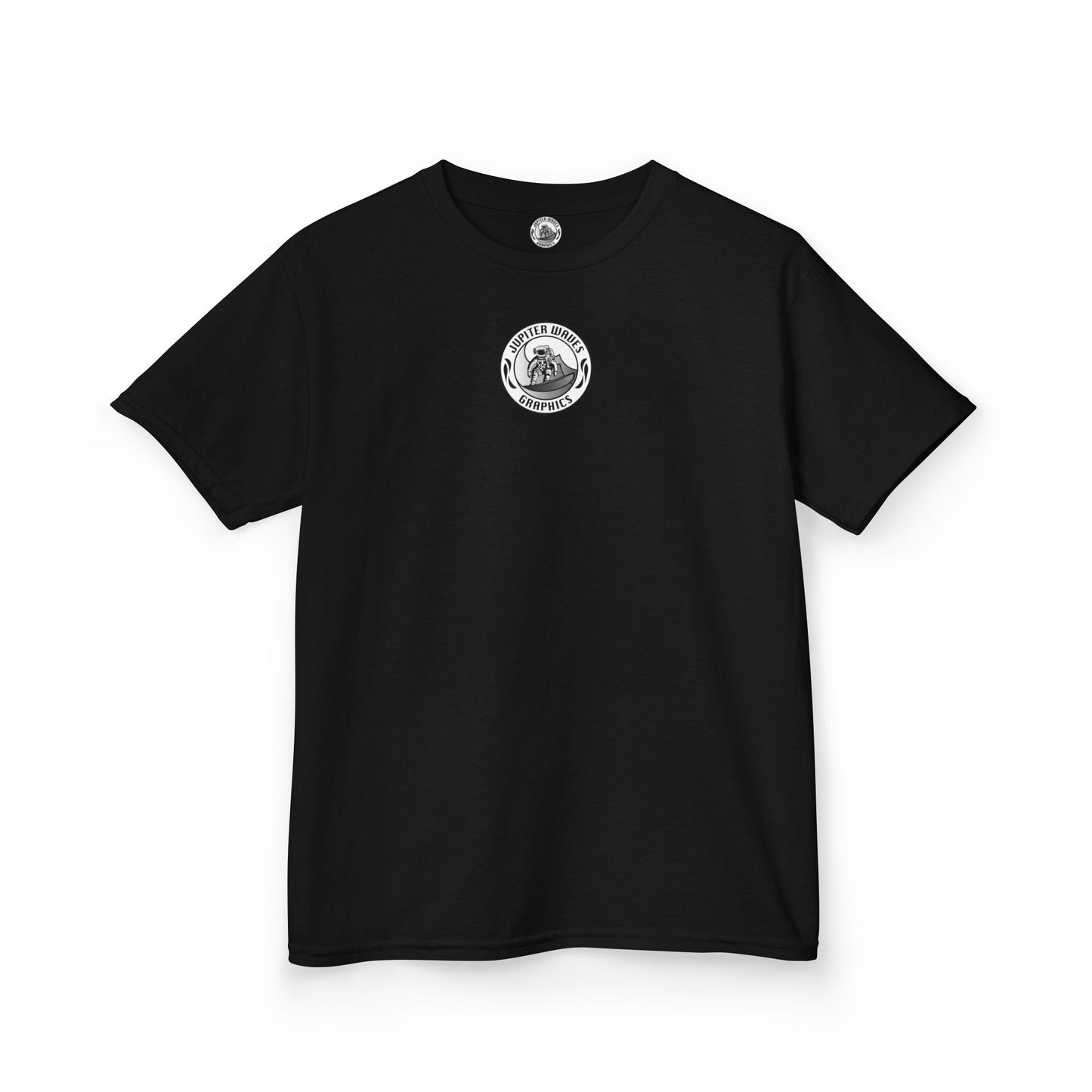 Kids Jupiter Waves Graphics Black and White Logo Shirt.