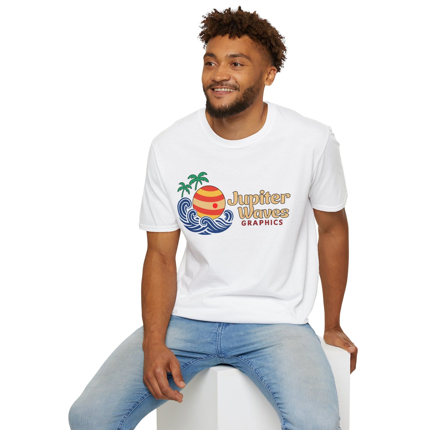 Jupiter Waves Cosmic Surf Graphic Shirt