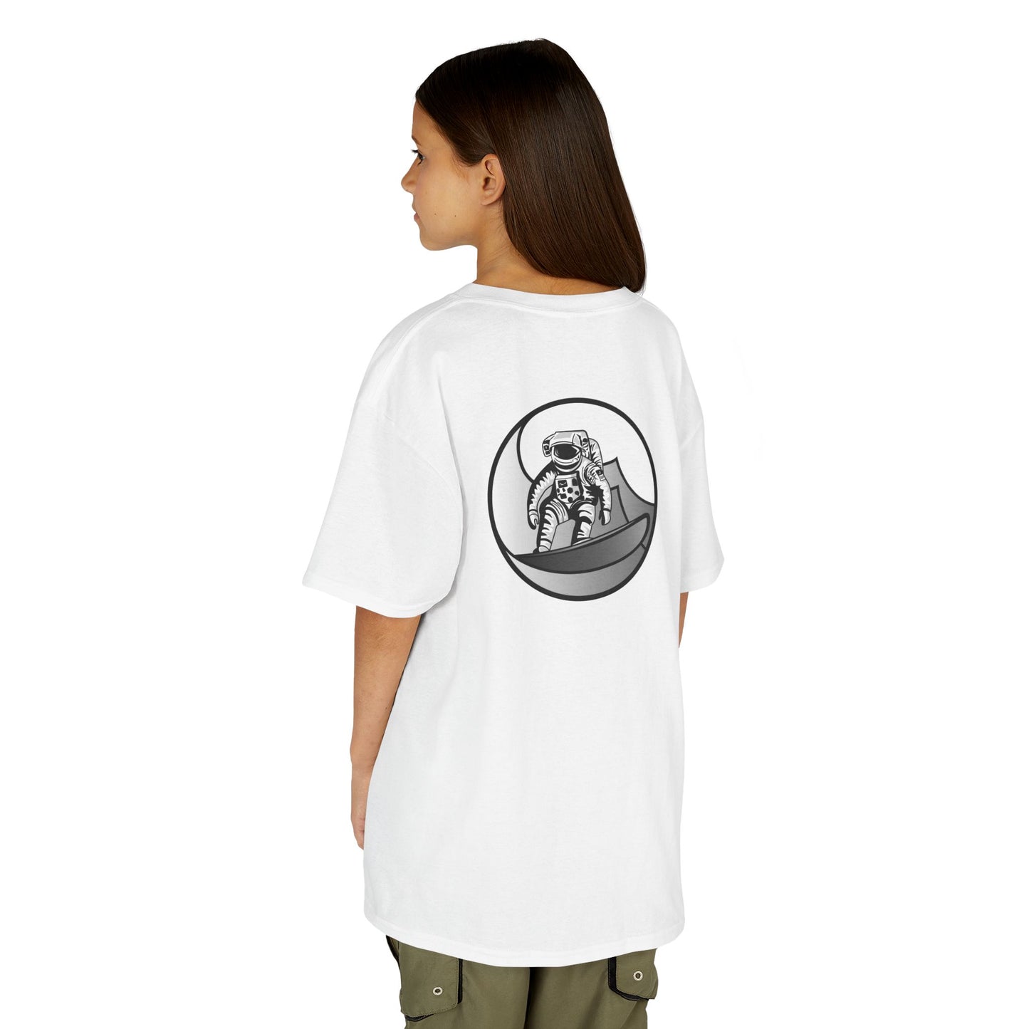Kids Jupiter Waves Graphics Black and White Logo Shirt.