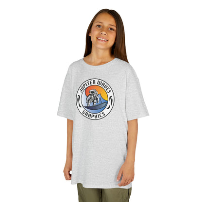 Kids Jupiter Waves Graphics Color Logo Shirt.