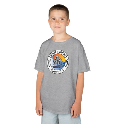 Kids Jupiter Waves Graphics Color Logo Shirt.