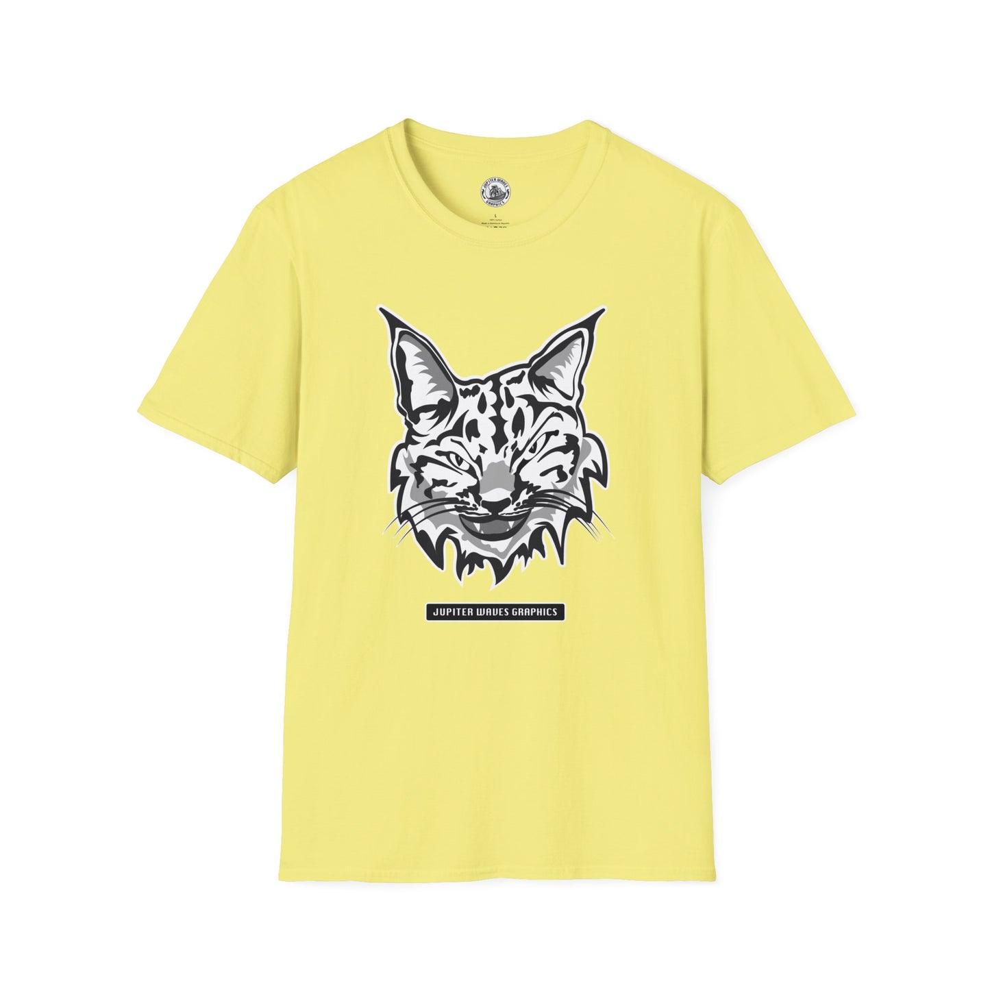 Black and White Bobcat Unisex T-Shirt.