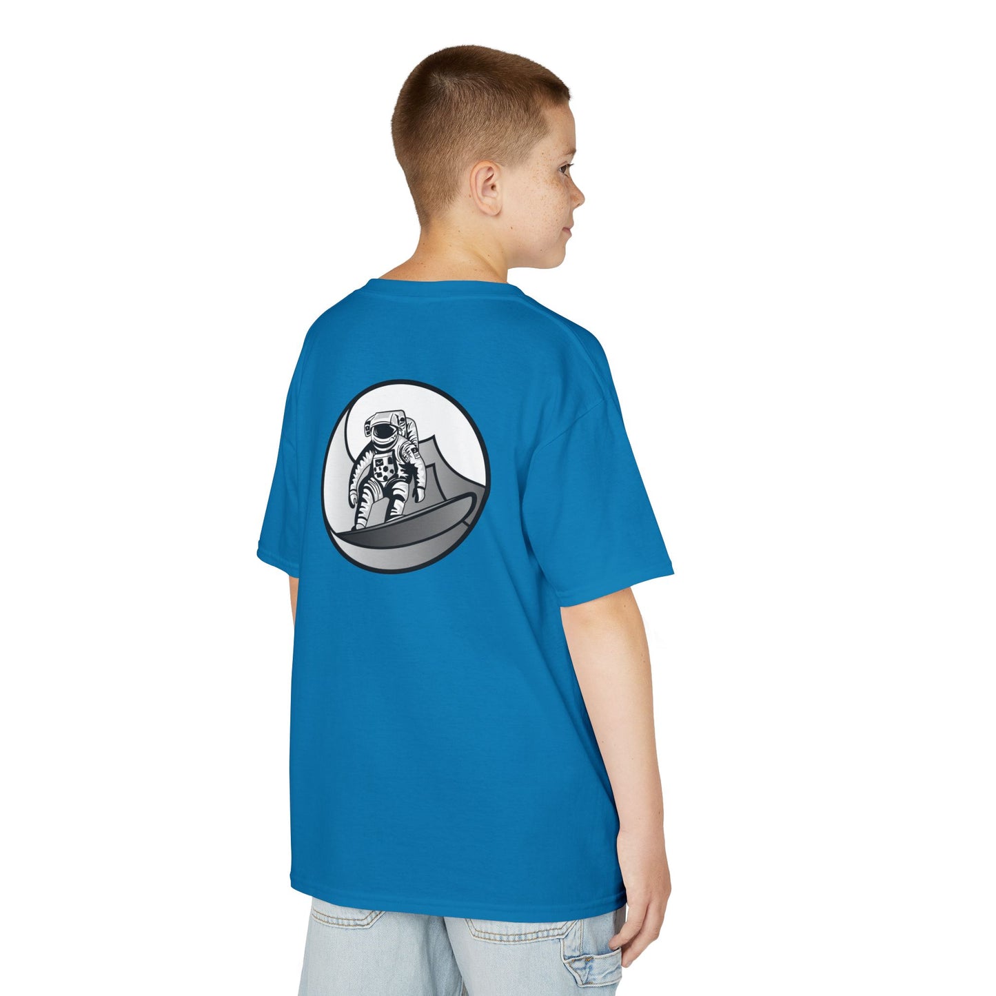 Kids Jupiter Waves Graphics Black and White Logo Shirt.