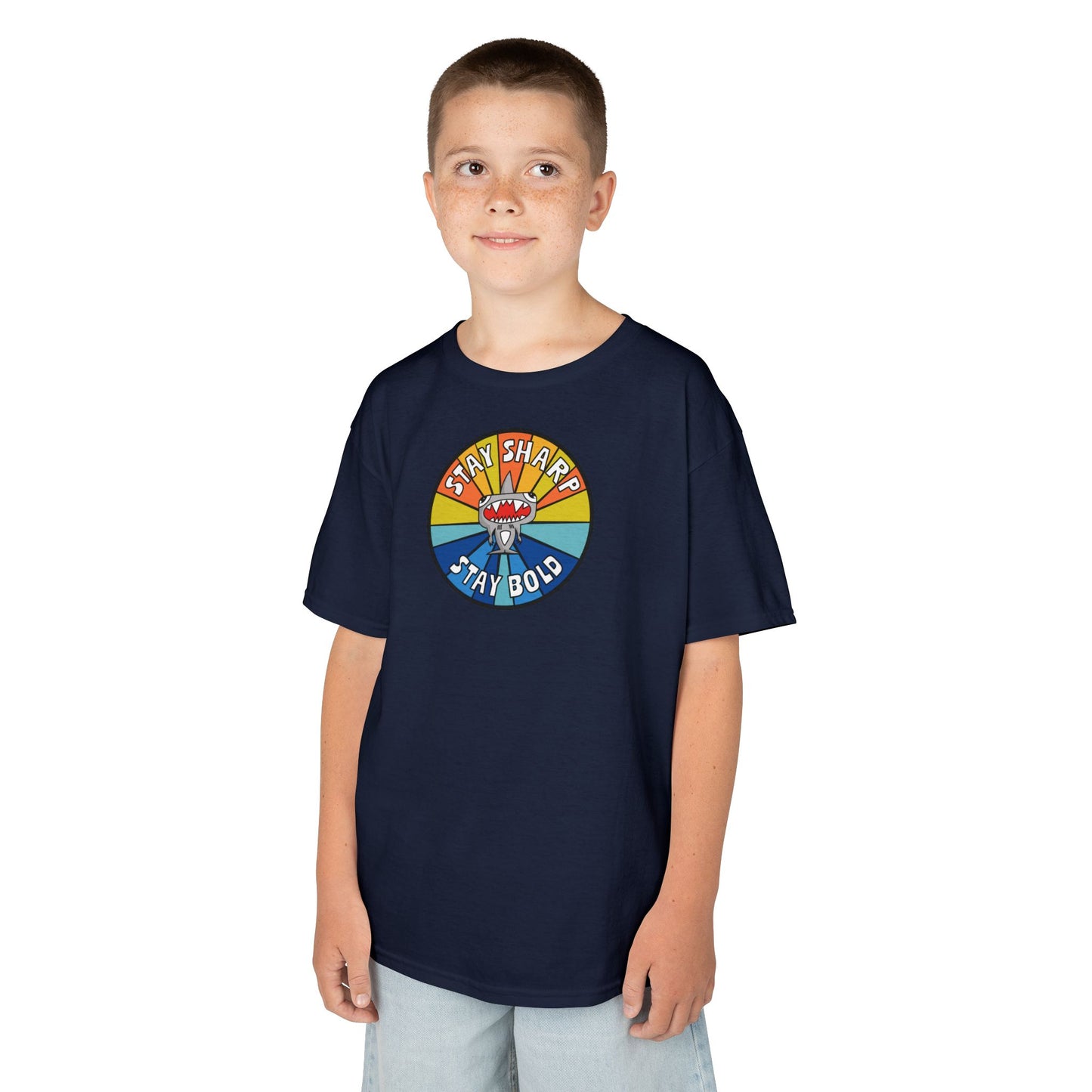 Kids Shark T-Shirt - "STAY SHARP" "STAY BOLD"
