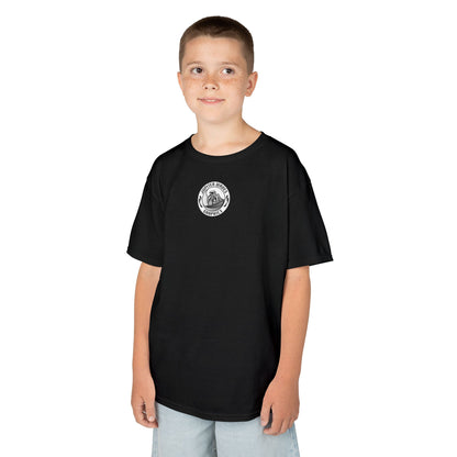 Kids Jupiter Waves Graphics Black and White Logo Shirt.