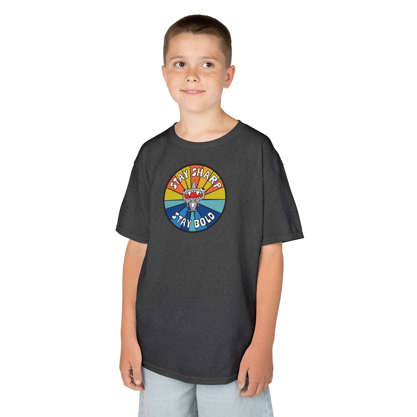 Kids Shark T-Shirt - "STAY SHARP" "STAY BOLD"