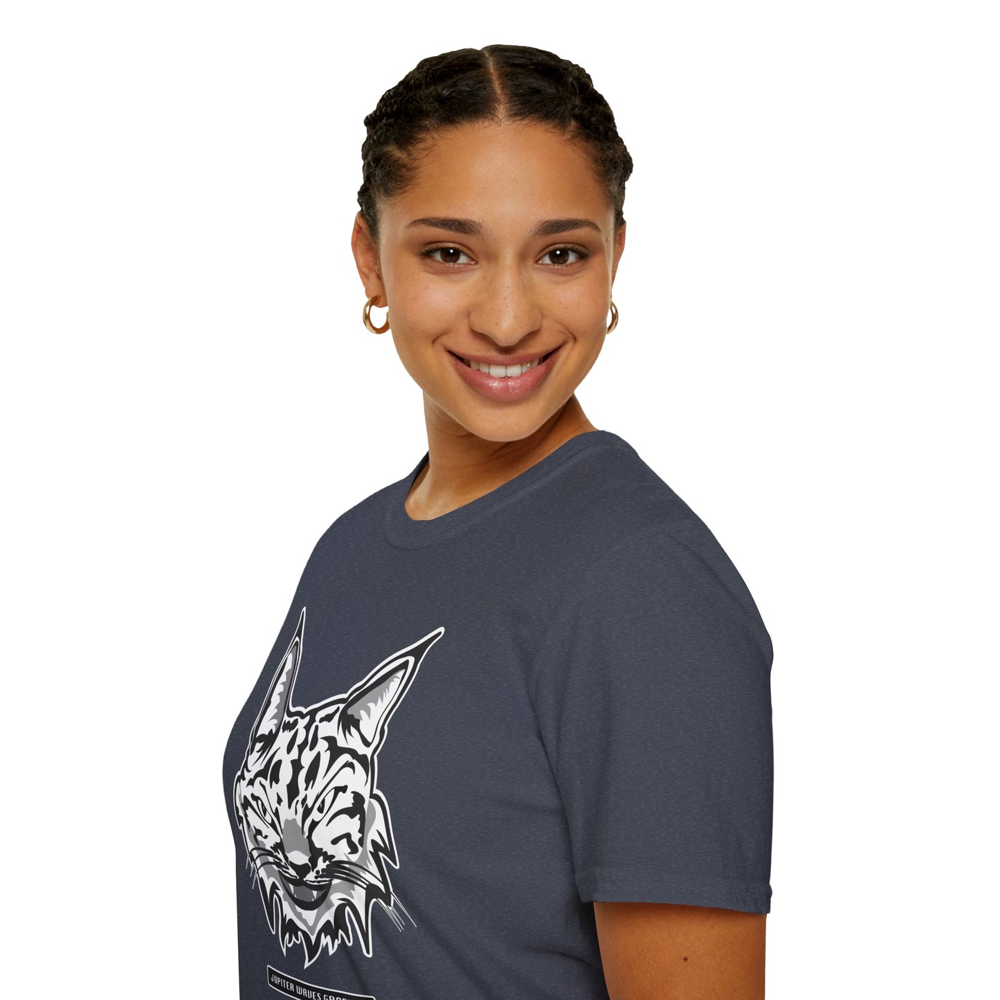 Black and White Bobcat Unisex T-Shirt.