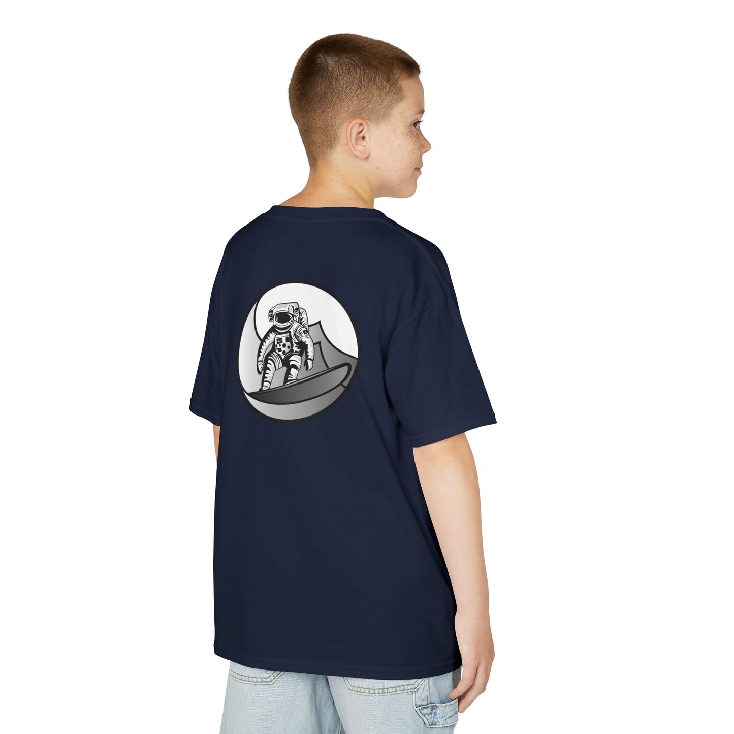 Kids Jupiter Waves Graphics Black and White Logo Shirt.