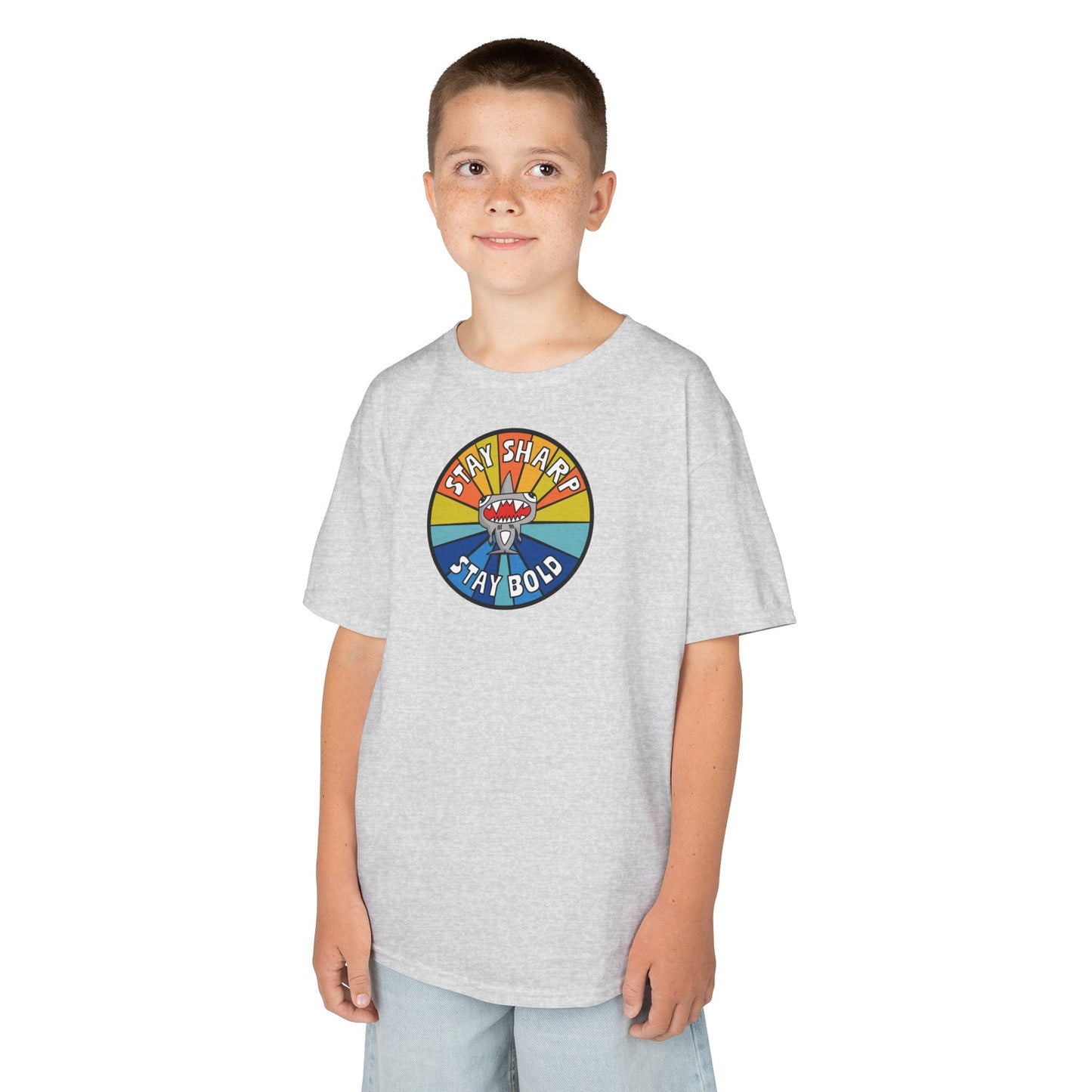 Kids Shark T-Shirt - "STAY SHARP" "STAY BOLD"