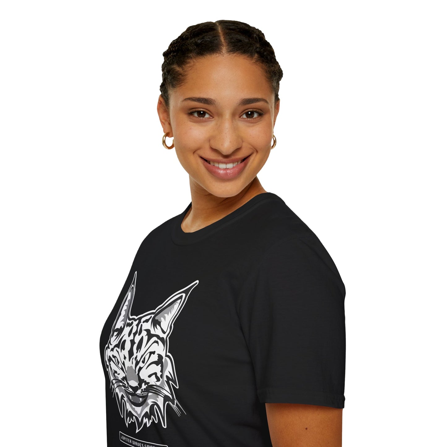 Black and White Bobcat Unisex T-Shirt.