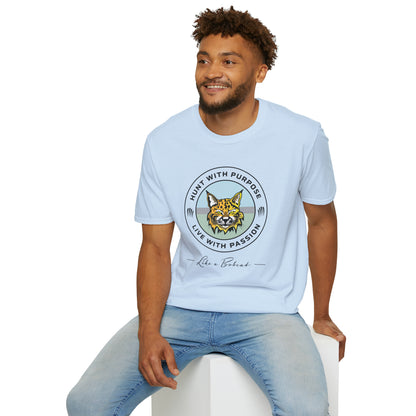 Bobcat Unisex T-Shirt "HUNT WITH PURPOSE" "LIVE WITH PASSION"