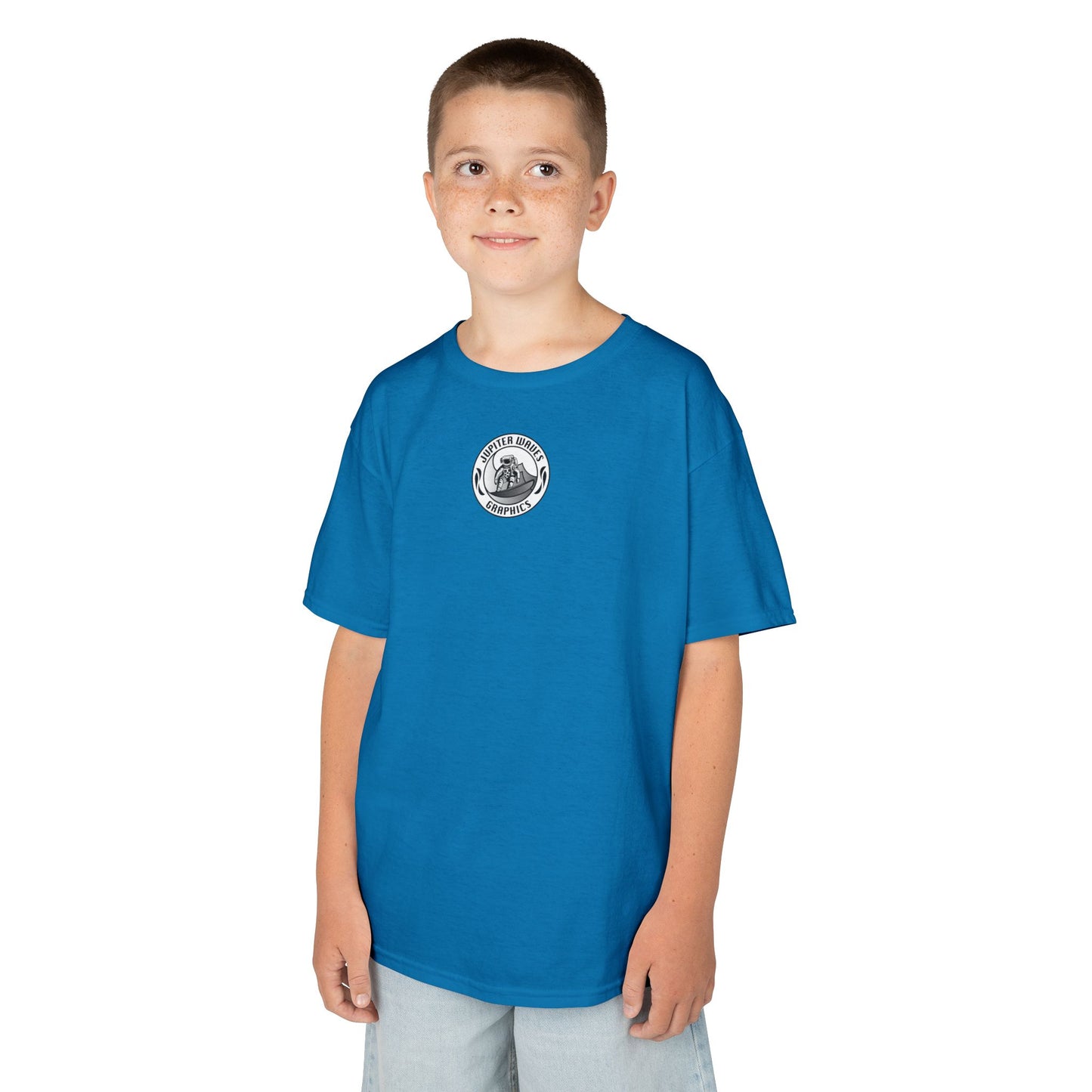 Kids Jupiter Waves Graphics Black and White Logo Shirt.