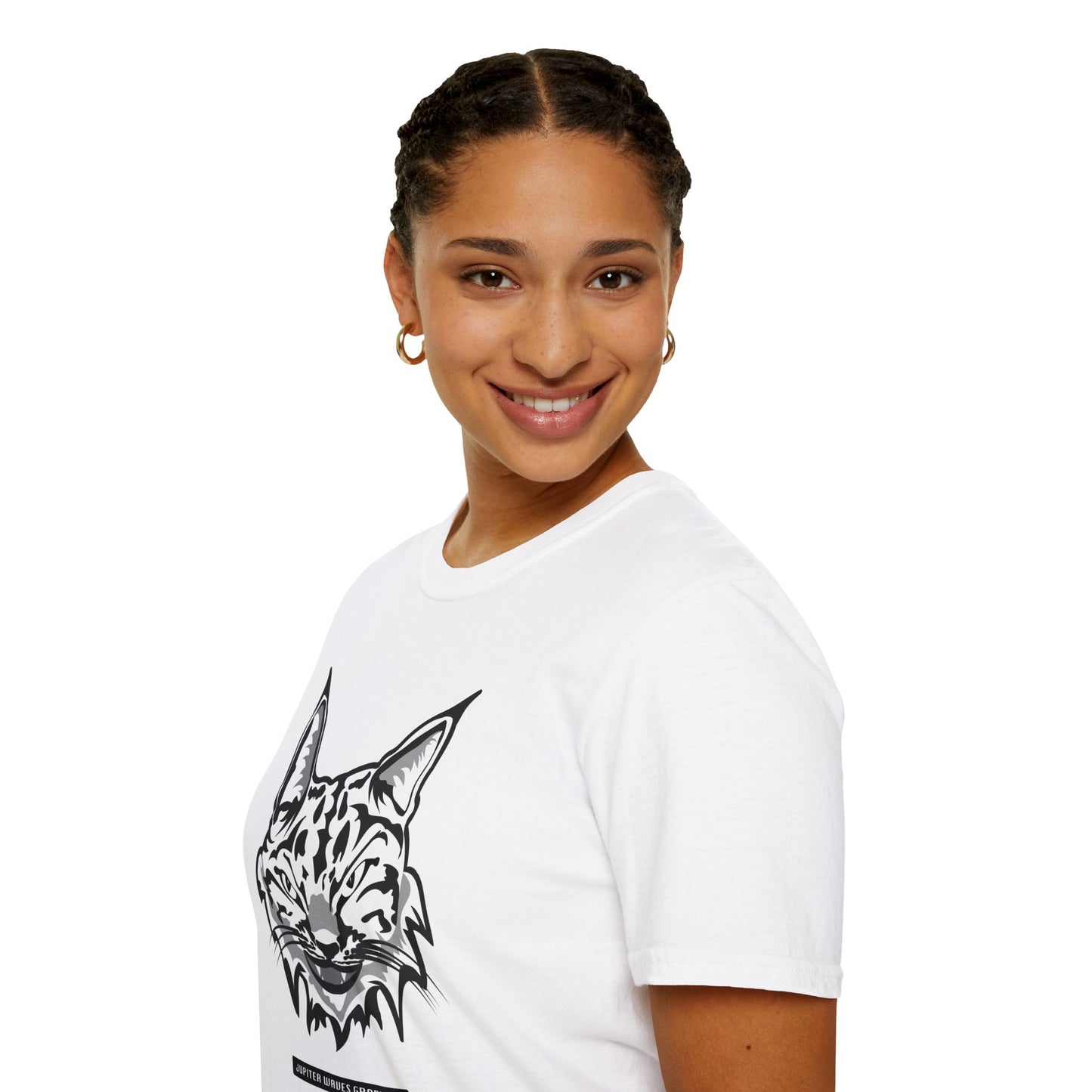 Black and White Bobcat Unisex T-Shirt.