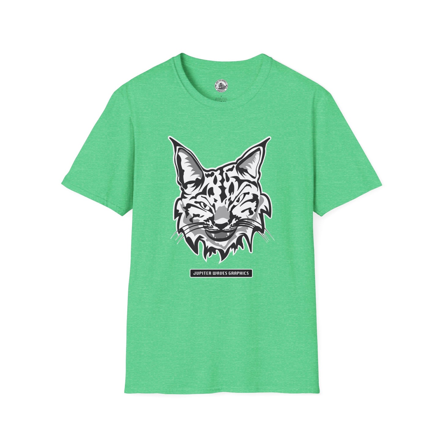 Black and White Bobcat Unisex T-Shirt.