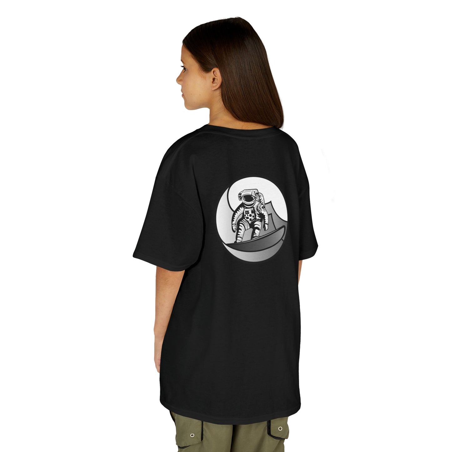 Kids Jupiter Waves Graphics Black and White Logo Shirt.