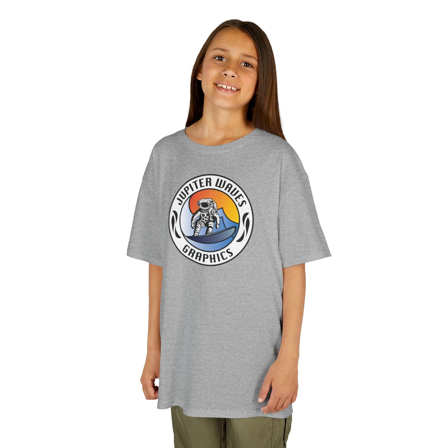 Kids Jupiter Waves Graphics Color Logo Shirt.