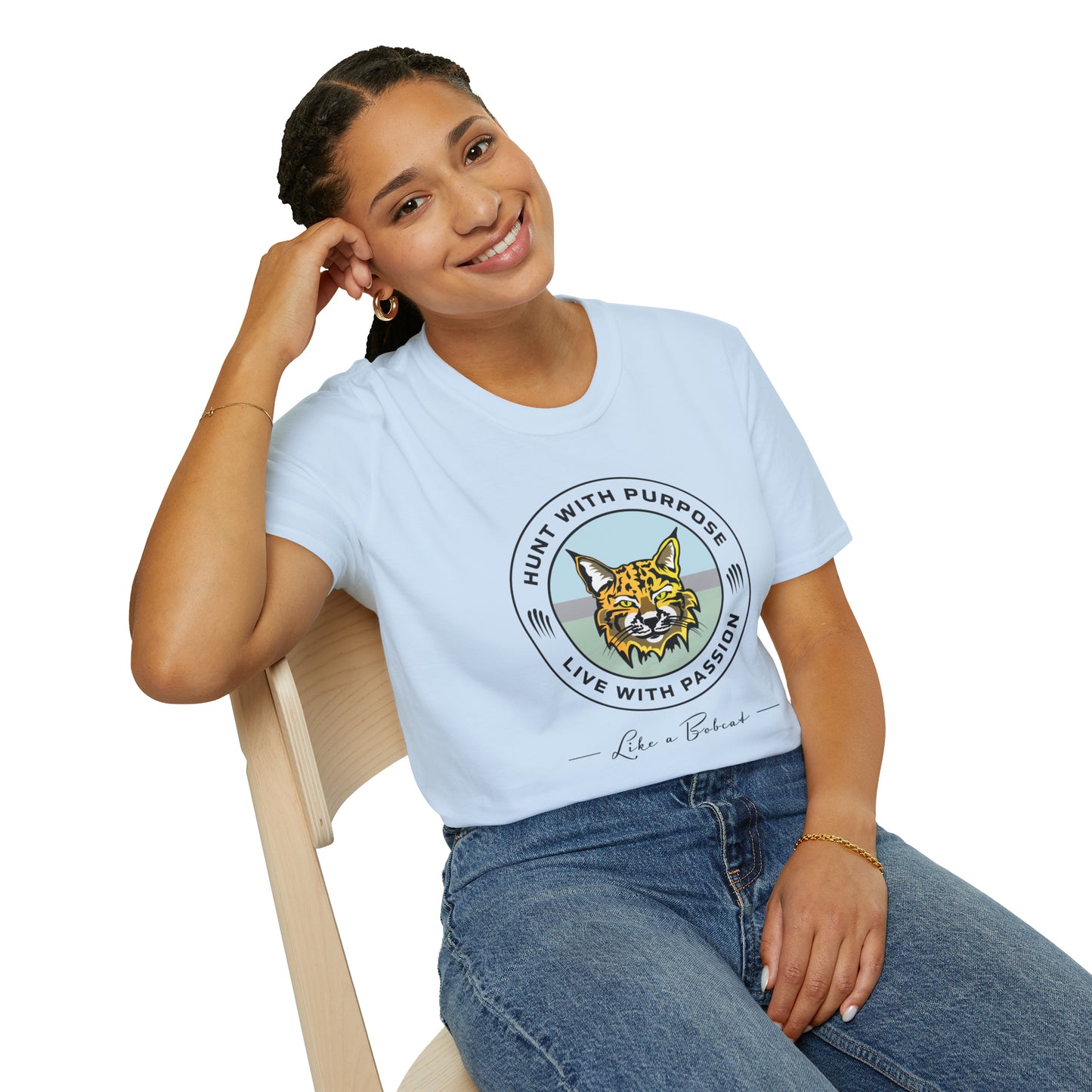 Bobcat Unisex T-Shirt "HUNT WITH PURPOSE" "LIVE WITH PASSION"