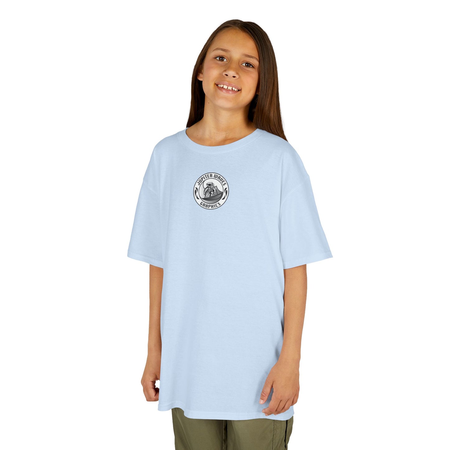 Kids Jupiter Waves Graphics Black and White Logo Shirt.