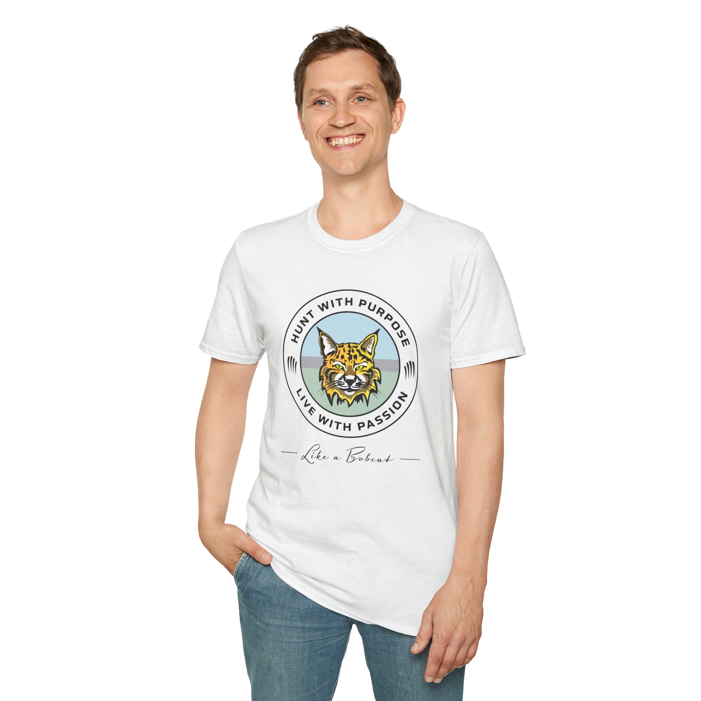 Bobcat Unisex T-Shirt "HUNT WITH PURPOSE" "LIVE WITH PASSION"