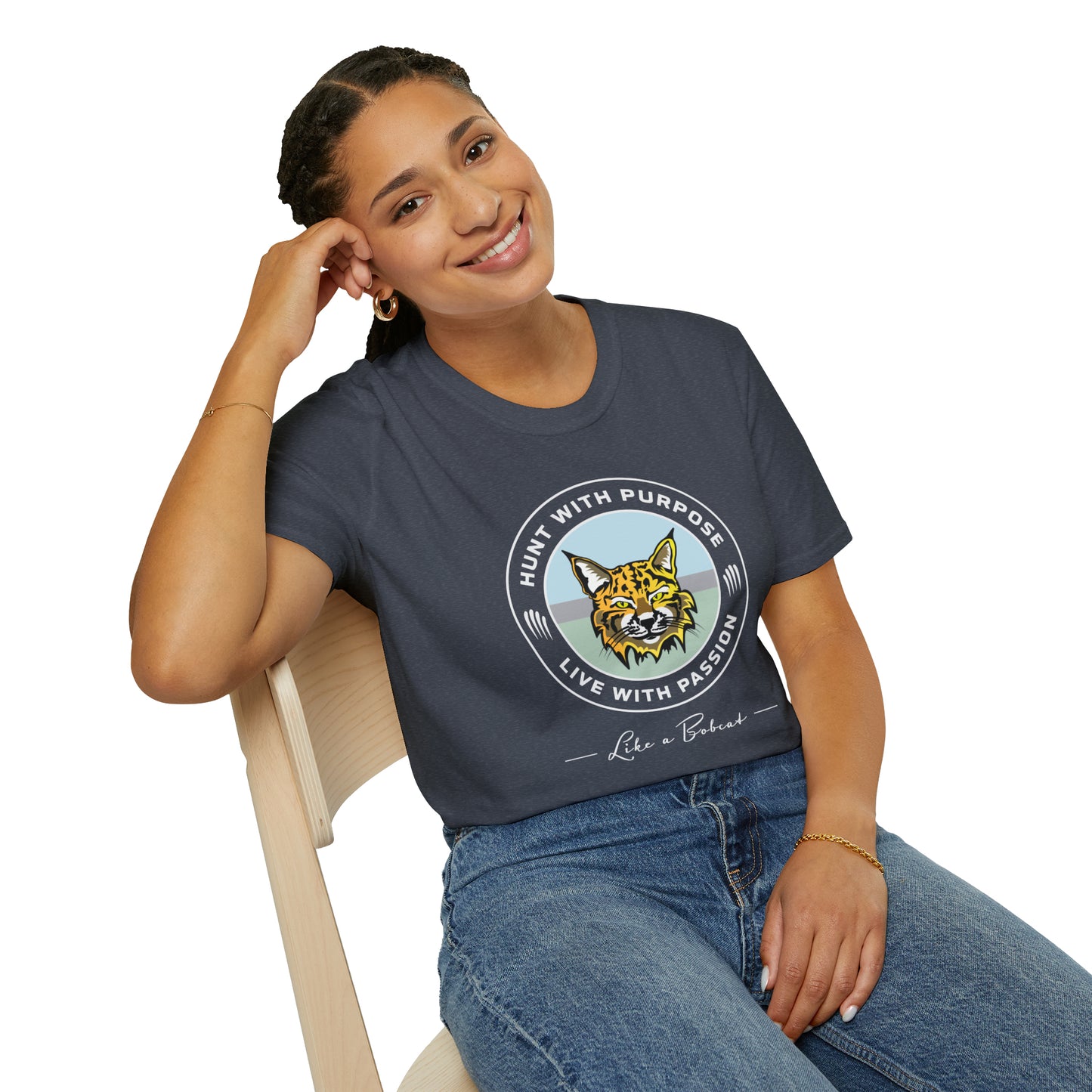 Bobcat Unisex T-Shirt "HUNT WITH PURPOSE" "LIVE WITH PASSION"