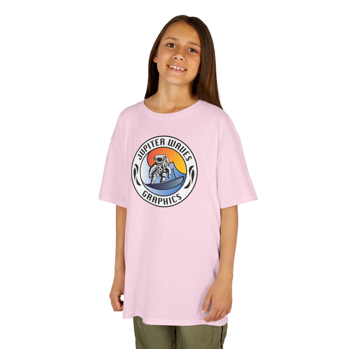 Kids Jupiter Waves Graphics Color Logo Shirt.