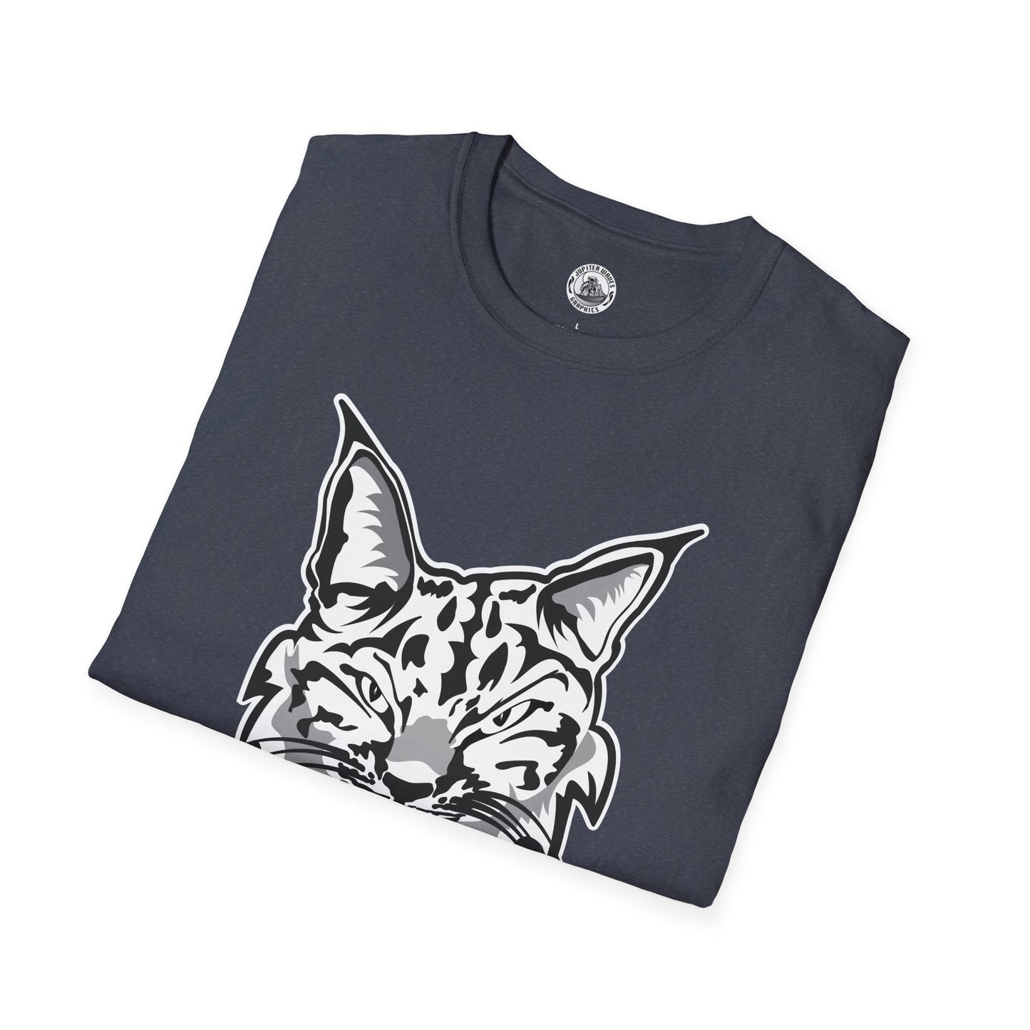 Black and White Bobcat Unisex T-Shirt.