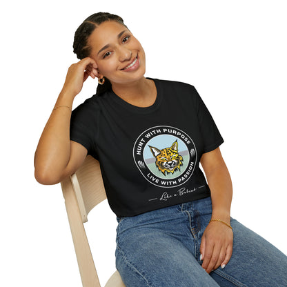 Bobcat Unisex T-Shirt "HUNT WITH PURPOSE" "LIVE WITH PASSION"